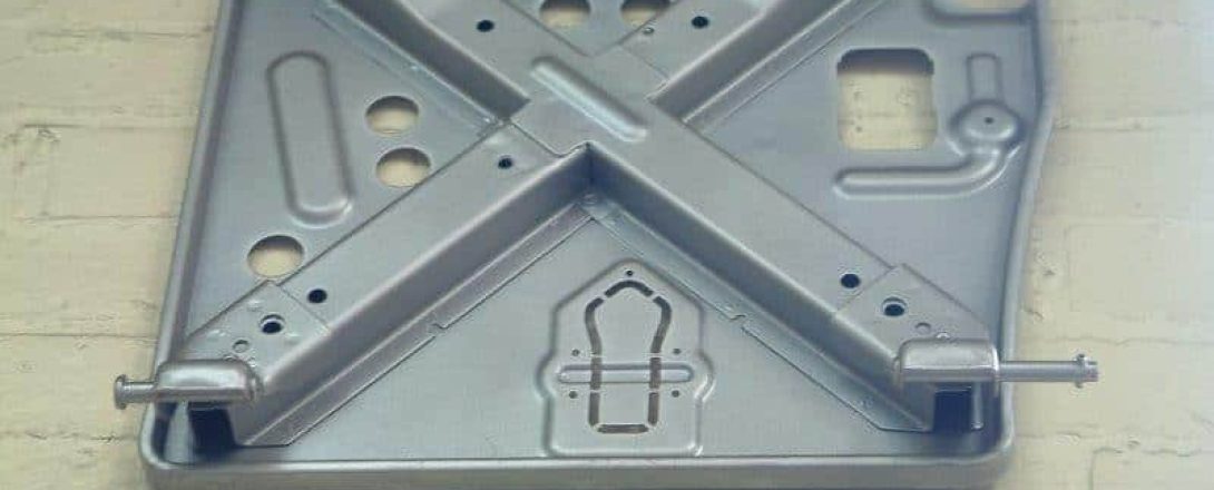 Seat back pressing and stamping metalwork